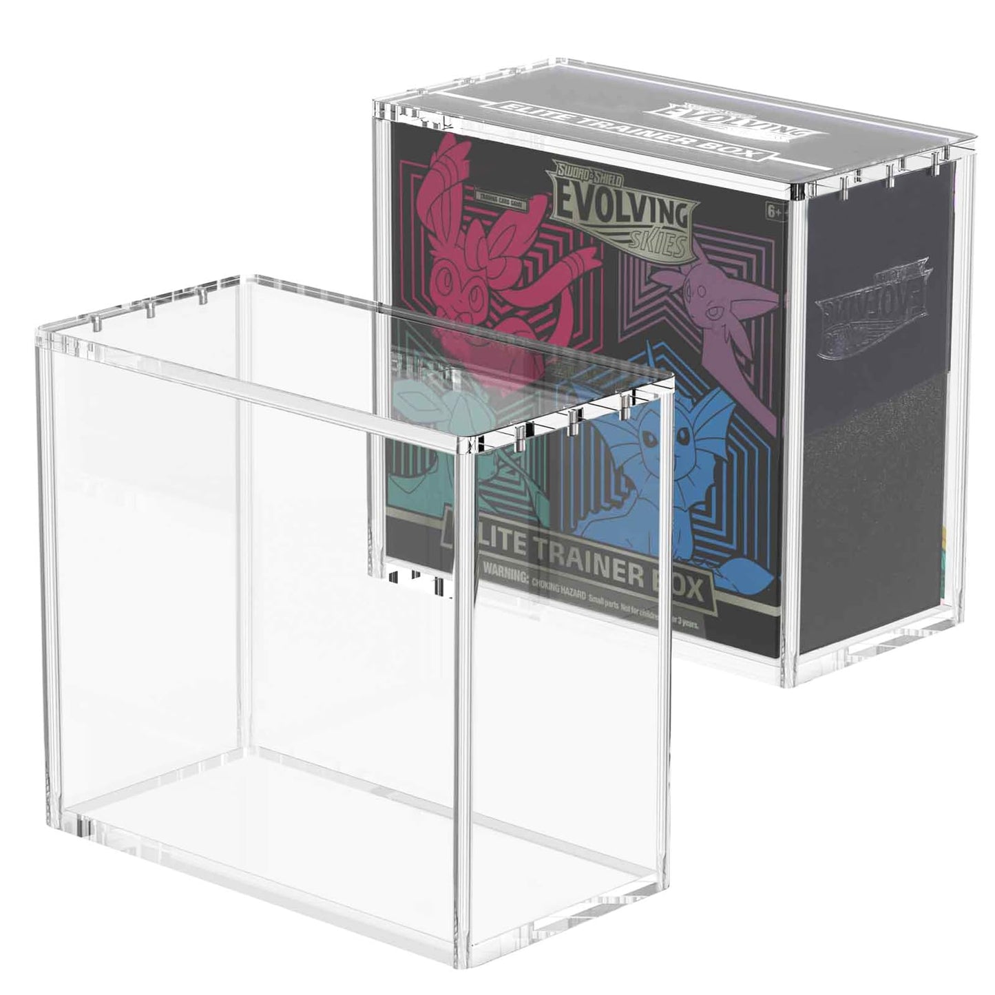 Magnetic Acrylic Elite Trainer Box (ETB) Display Case – Clear 8mm/5mm Protector UV Protected